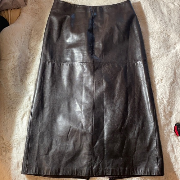 Ann Taylor Dresses & Skirts - Brown Leather Skirt